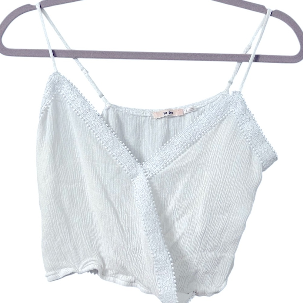 Mi Ami White Cotton Crop Top Women’s Size Small